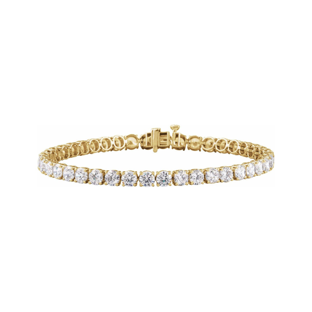 Sapphire Row Lab-Grown Diamond Four-Prong Tennis Bracelet - 14K Yellow Gold