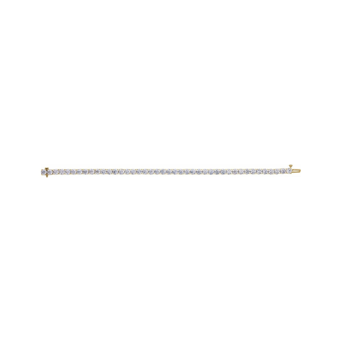 Sapphire Row Lab-Grown Diamond Four-Prong Tennis Bracelet - 14K Yellow Gold (view 2)
