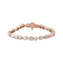 Sapphire Row Lab-Grown Diamond Mixed-Cut Bezel Tennis Bracelet - 14K Rose Gold