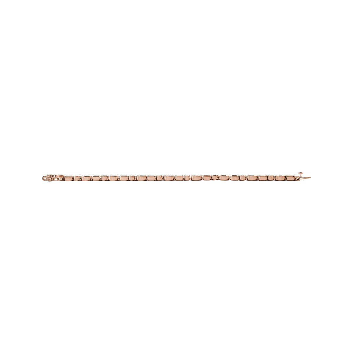 Sapphire Row Lab-Grown Diamond Mixed-Cut Bezel Tennis Bracelet - 14K Rose Gold (view 4)