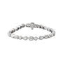 Sapphire Row Lab-Grown Diamond Mixed-Cut Bezel Tennis Bracelet - 14K White Gold