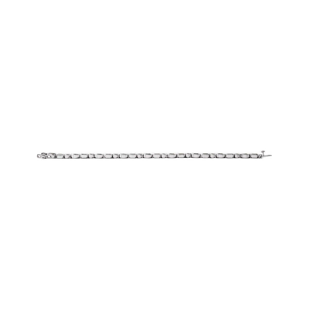 Sapphire Row Lab-Grown Diamond Mixed-Cut Bezel Tennis Bracelet - 14K White Gold (view 4)