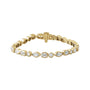 Sapphire Row Lab-Grown Diamond Mixed-Cut Bezel Tennis Bracelet - 14K Yellow Gold