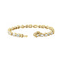 Sapphire Row Lab-Grown Diamond Mixed-Cut Bezel Tennis Bracelet - 14K Yellow Gold (view 3)