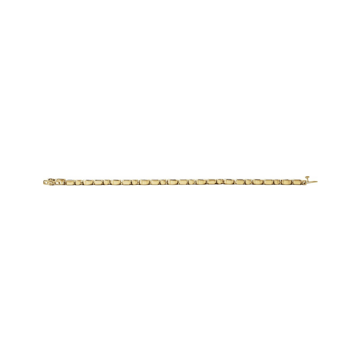 Sapphire Row Lab-Grown Diamond Mixed-Cut Bezel Tennis Bracelet - 14K Yellow Gold (view 4)