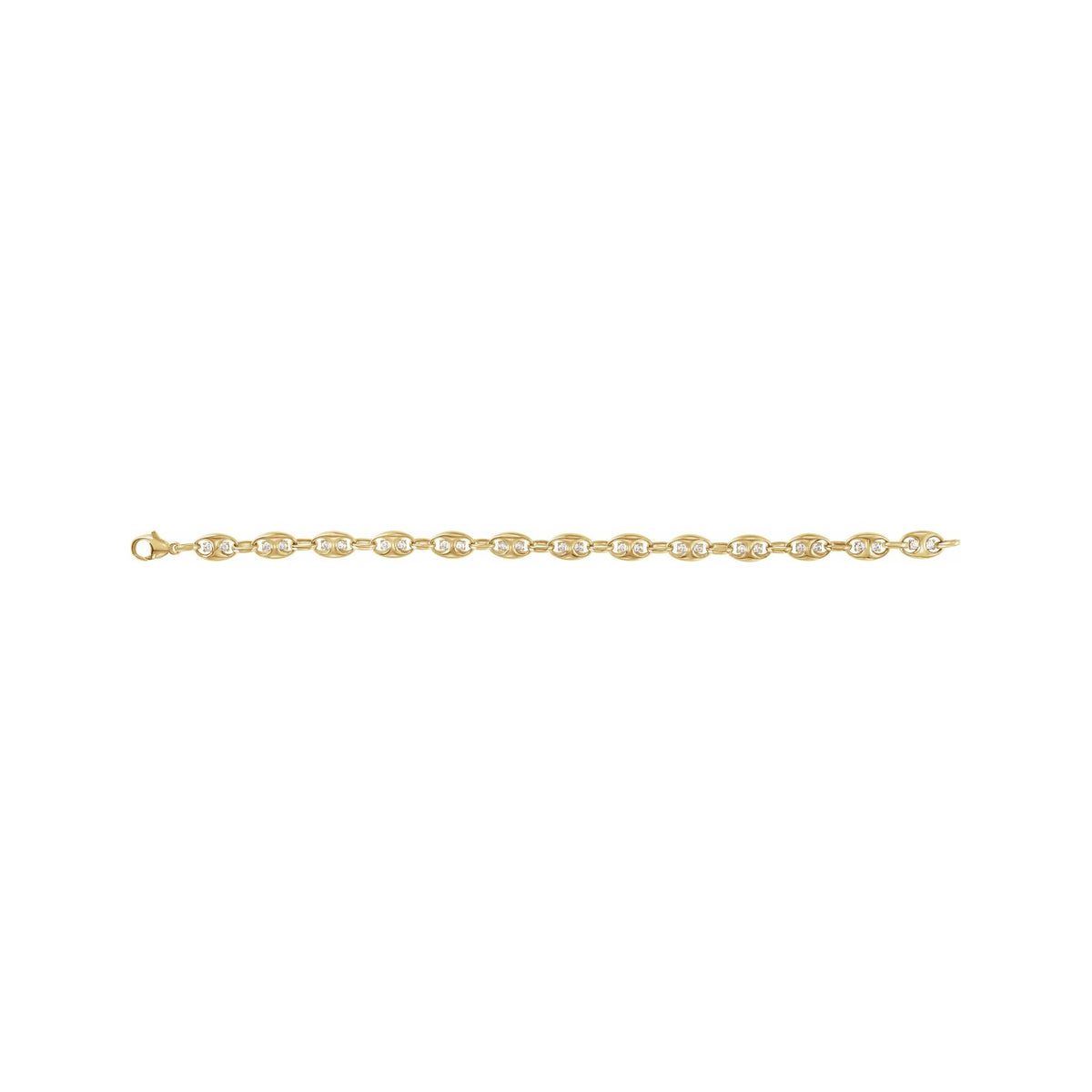 Sapphire Row Lab-Grown Diamond Mariner Link Bracelet - 14K Yellow Gold (view 2)