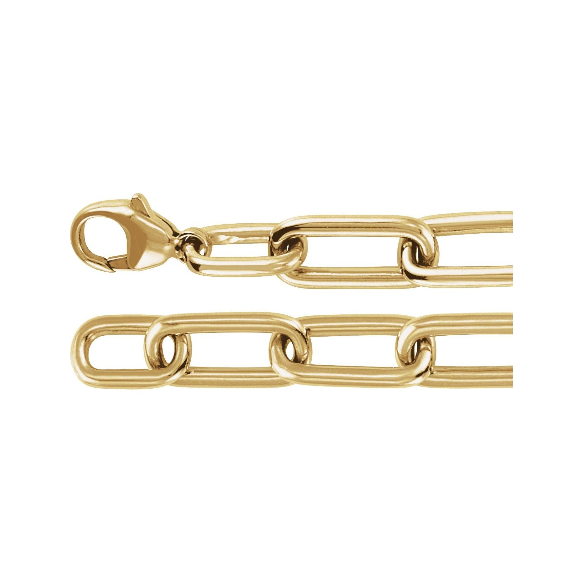 Sapphire Row Lab-Grown Diamond Pavé Paperclip Bracelet - 14K Yellow Gold (view 2)