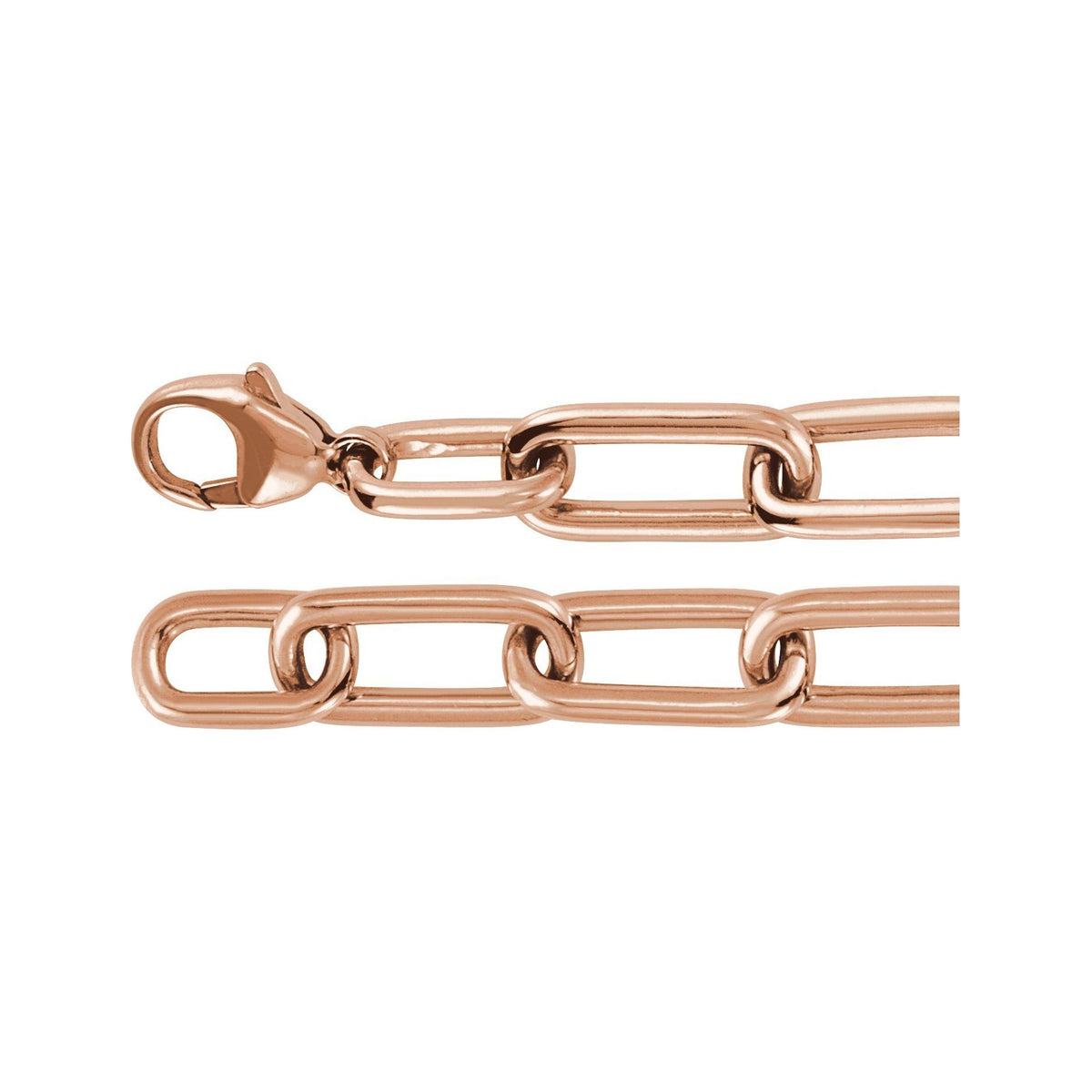 Sapphire Row Lab-Grown Diamond Pavé Paperclip Bracelet - 14K Rose Gold (view 2)
