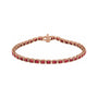 Sapphire Row Lab-Grown Gemstone Emerald-Cut Bezel Tennis Bracelet - Ruby, 14K Rose Gold