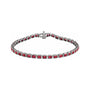 Sapphire Row Lab-Grown Gemstone Emerald-Cut Bezel Tennis Bracelet - Ruby, 14K White Gold