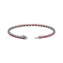 Sapphire Row Lab-Grown Gemstone Emerald-Cut Bezel Tennis Bracelet - Ruby, 14K White Gold (view 2)