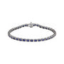 Sapphire Row Lab-Grown Gemstone Emerald-Cut Bezel Tennis Bracelet - Blue Sapphire, 14K White Gold