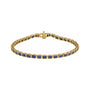 Sapphire Row Lab-Grown Gemstone Emerald-Cut Bezel Tennis Bracelet - Blue Sapphire, 14K Yellow Gold