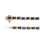 Sapphire Row Lab-Grown Gemstone Emerald-Cut Bezel Tennis Bracelet - Blue Sapphire, 14K Yellow Gold (view 3)