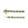 Sapphire Row Natural Gemstone Emerald-Cut Bezel Tennis Bracelet - Sky Blue Topaz, 14K Yellow Gold (view 3)