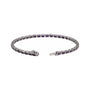 Sapphire Row Natural Gemstone Emerald-Cut Bezel Tennis Bracelet - Amethyst, 14K White Gold (view 2)
