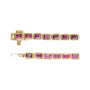 Sapphire Row Natural Gemstone Emerald-Cut Bezel Tennis Bracelet - Pink Tourmaline, 14K Yellow Gold (view 3)