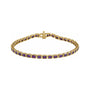 Sapphire Row Natural Gemstone Emerald-Cut Bezel Tennis Bracelet - Amethyst, 14K Yellow Gold