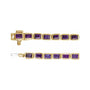 Sapphire Row Natural Gemstone Emerald-Cut Bezel Tennis Bracelet - Amethyst, 14K Yellow Gold (view 3)