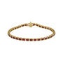 Sapphire Row Natural Gemstone Emerald-Cut Bezel Tennis Bracelet - Mozambique Garnet, 14K Yellow Gold