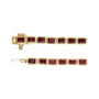 Sapphire Row Natural Gemstone Emerald-Cut Bezel Tennis Bracelet - Mozambique Garnet, 14K Yellow Gold (view 3)