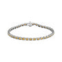 Sapphire Row Natural Gemstone Emerald-Cut Bezel Tennis Bracelet - Citrine, 14K White Gold