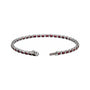 Sapphire Row Natural Gemstone Emerald-Cut Bezel Tennis Bracelet - Mozambique Garnet, 14K White Gold (view 2)