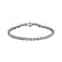 Sapphire Row Natural Gemstone Emerald-Cut Bezel Tennis Bracelet - Sky Blue Topaz, 14K White Gold