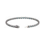 Sapphire Row Natural Gemstone Emerald-Cut Bezel Tennis Bracelet - Sky Blue Topaz, 14K White Gold (view 2)
