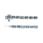 Sapphire Row Natural Gemstone Emerald-Cut Bezel Tennis Bracelet - Sky Blue Topaz, 14K White Gold (view 3)