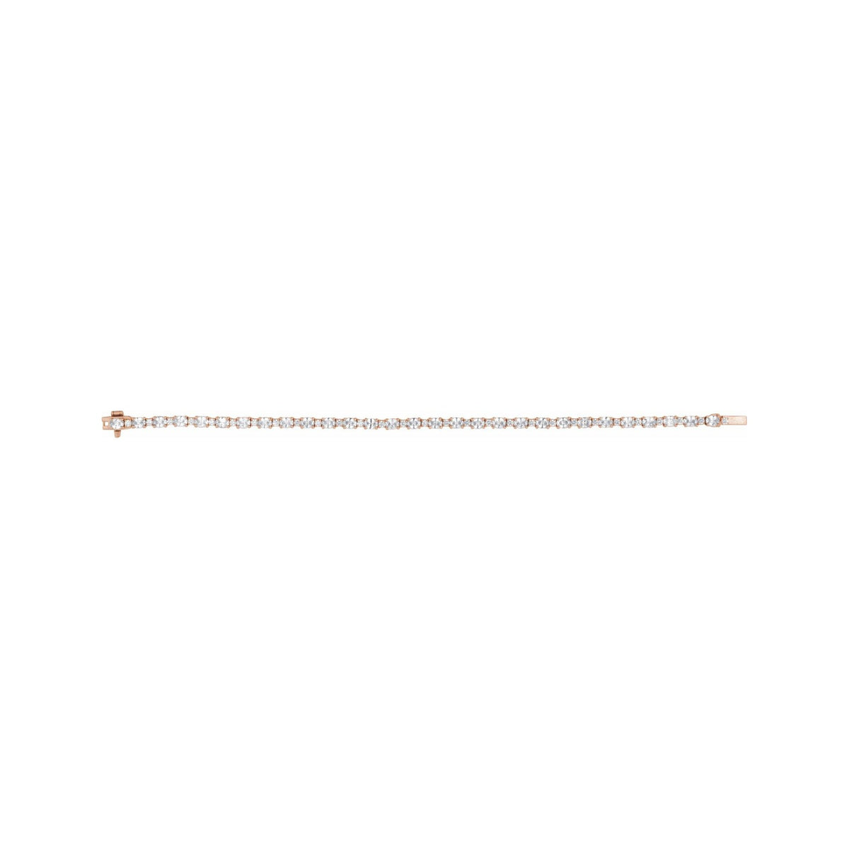 Sapphire Row Lab-Grown Diamond Oval & Round Tennis Bracelet - 14K Rose Gold (view 3)