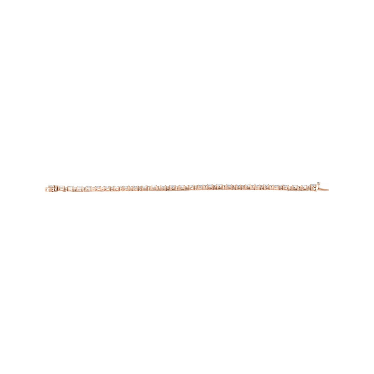 Sapphire Row Lab-Grown Diamond Oval & Round Tennis Bracelet - 14K Rose Gold (view 4)