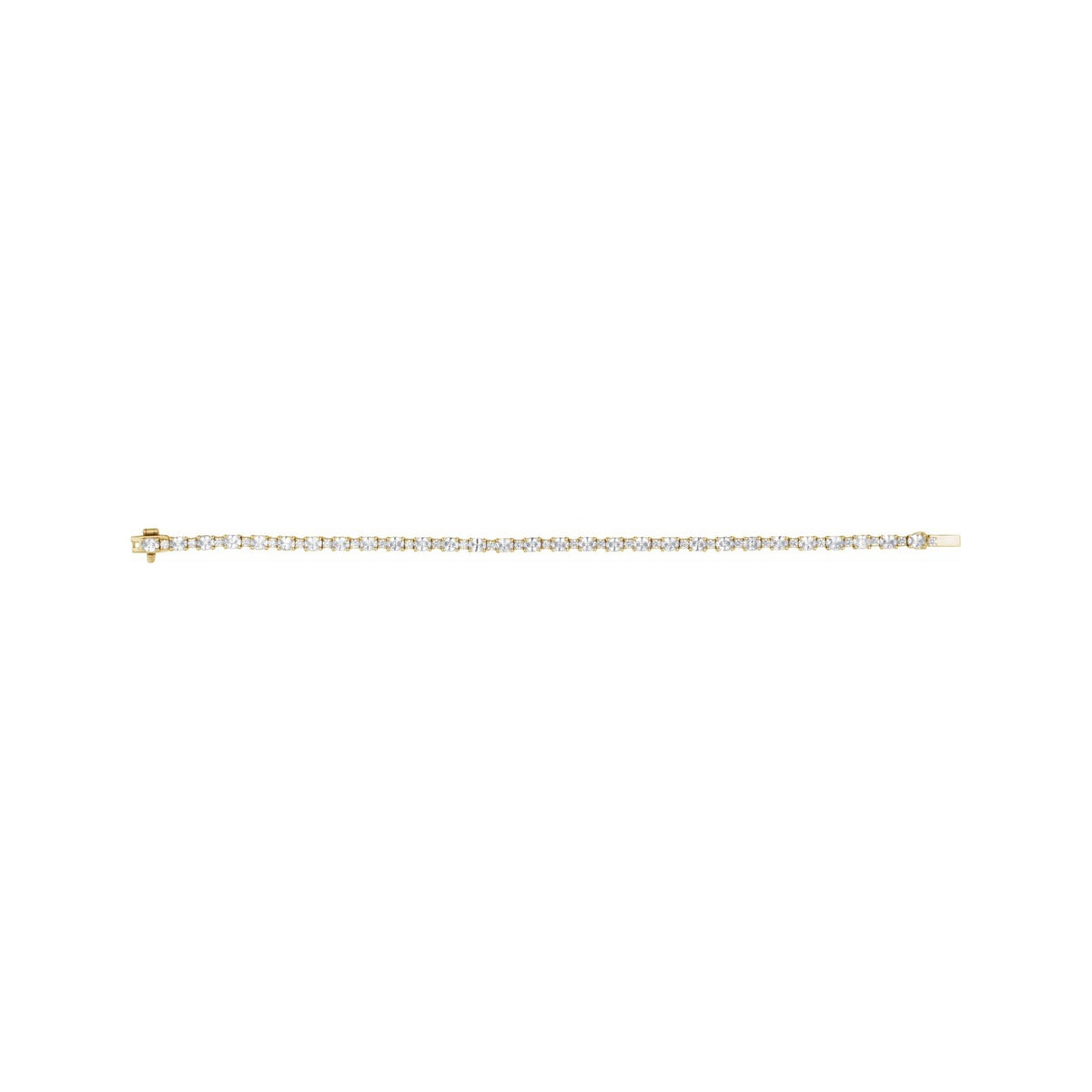 Sapphire Row Lab-Grown Diamond Oval & Round Tennis Bracelet - 14K Yellow Gold (view 3)