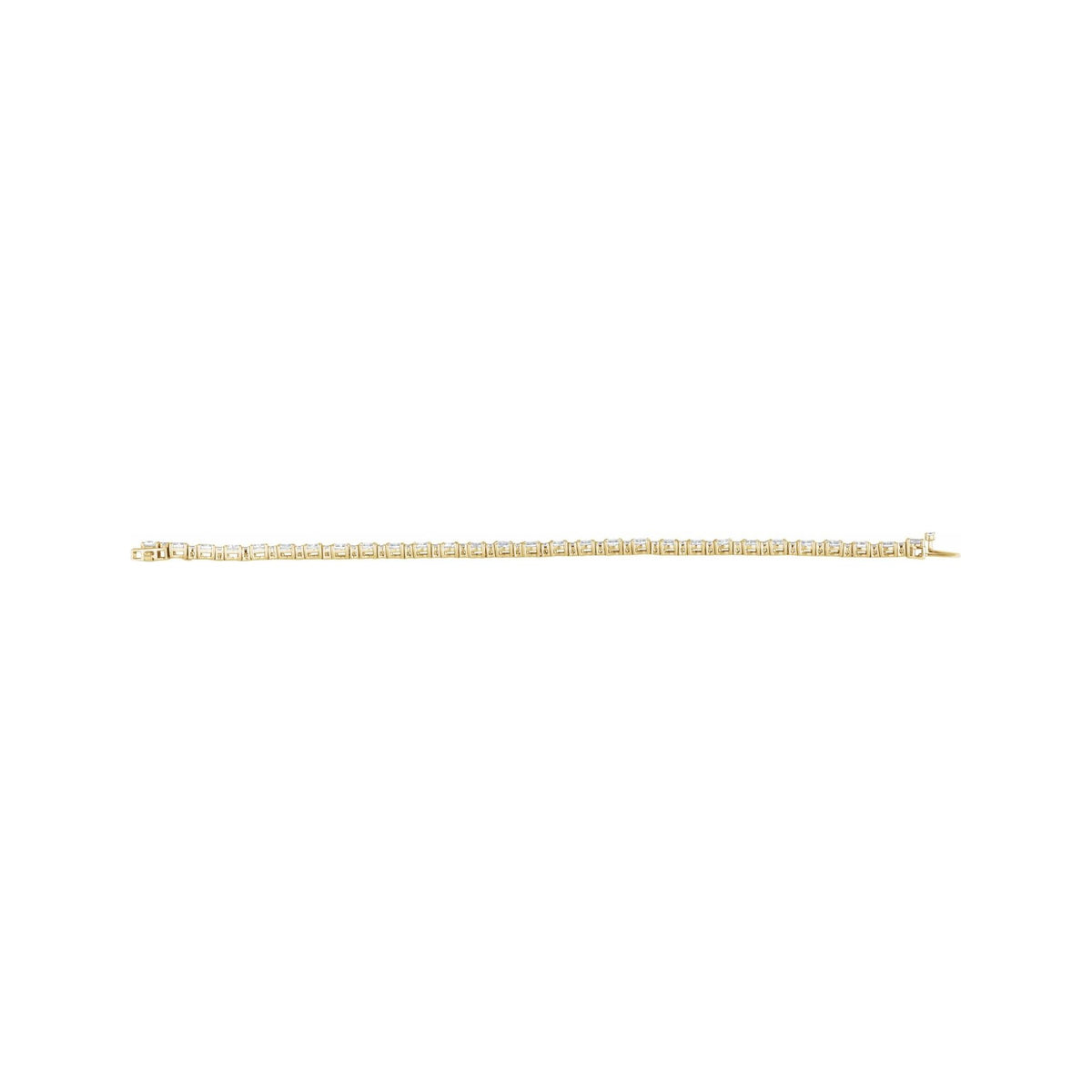 Sapphire Row Lab-Grown Diamond Oval & Round Tennis Bracelet - 14K Yellow Gold (view 4)