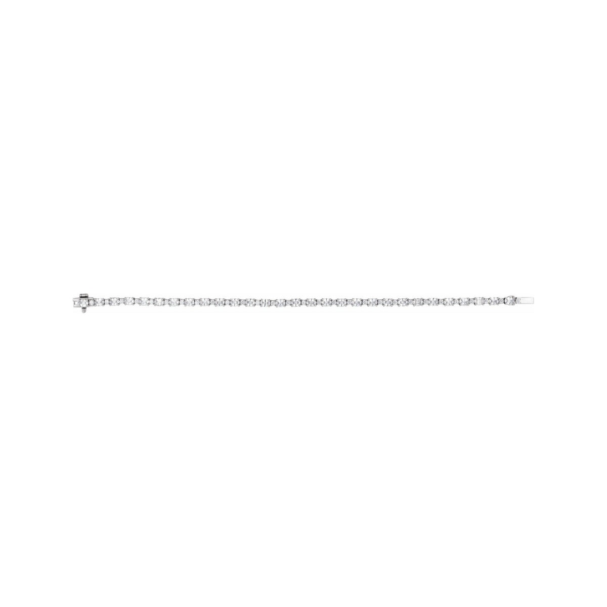 Sapphire Row Lab-Grown Diamond Oval & Round Tennis Bracelet - 14K White Gold (view 3)