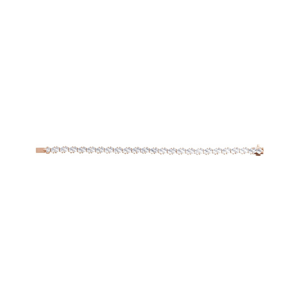 Sapphire Row Lab-Grown Diamond Fancy Pear Tennis Bracelet - 14K White Gold (view 4)