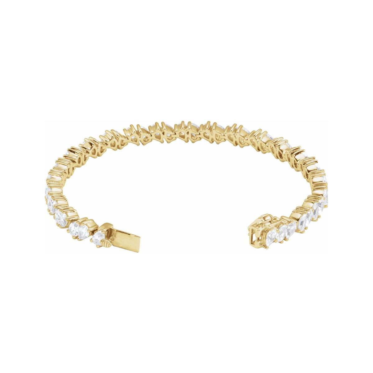 Sapphire Row Lab-Grown Diamond Fancy Pear Tennis Bracelet - 14K Yellow Gold (view 2)
