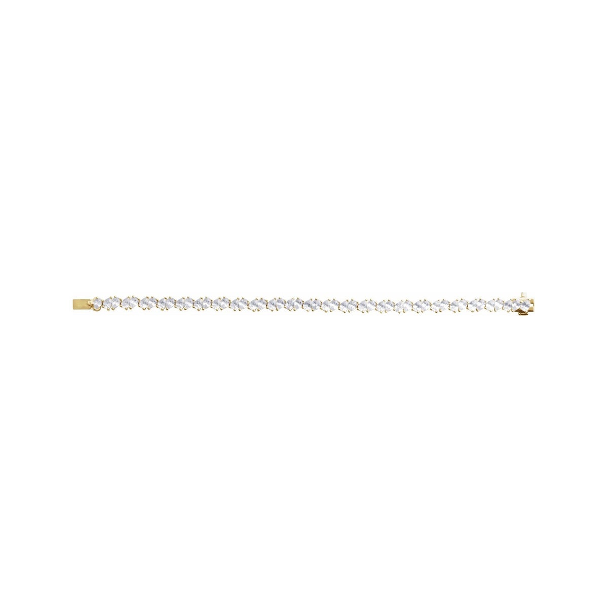 Sapphire Row Lab-Grown Diamond Fancy Pear Tennis Bracelet - 14K Yellow Gold (view 3)