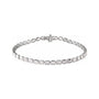 Sapphire Row Lab-Grown Diamond Emerald-Cut Bezel Tennis Bracelet - 14K White Gold