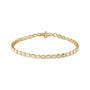 Sapphire Row Lab-Grown Diamond Emerald-Cut Bezel Tennis Bracelet - 14K Yellow Gold