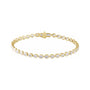 Sapphire Row Lab-Grown Diamond Oval Bezel Tennis Bracelet - 14K Yellow Gold