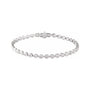 Sapphire Row Lab-Grown Diamond Oval Bezel Tennis Bracelet - 14K White Gold