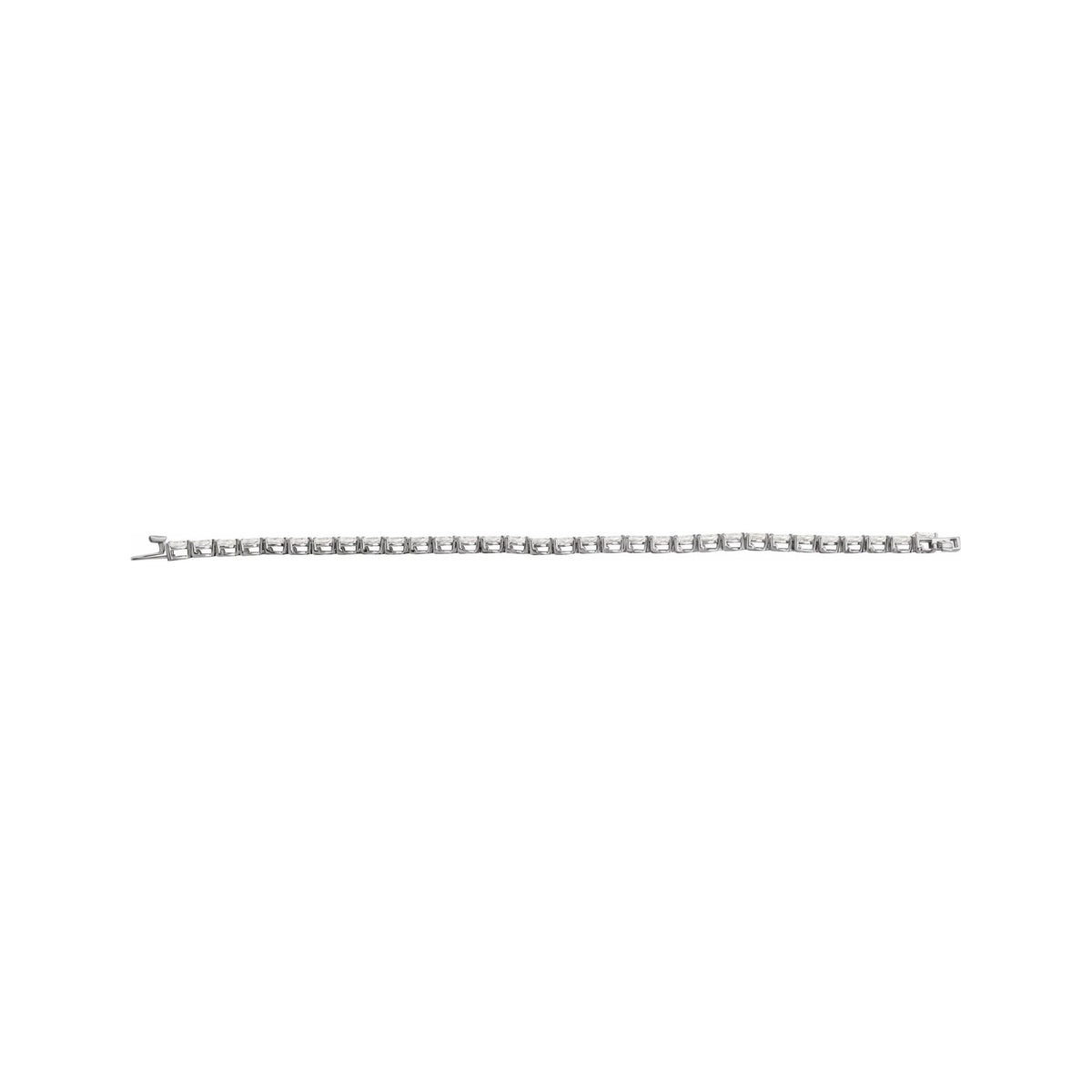 Sapphire Row Lab-Grown Diamond Prong-Set Pear Tennis Bracelet - 14K White Gold (view 4)