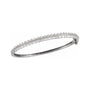 Sapphire Row Lab-Grown Diamond Baguette Bangle Bracelet - 14K White Gold (view 3)