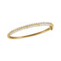 Sapphire Row Lab-Grown Diamond Baguette Bangle Bracelet - 14K Yellow Gold (view 3)