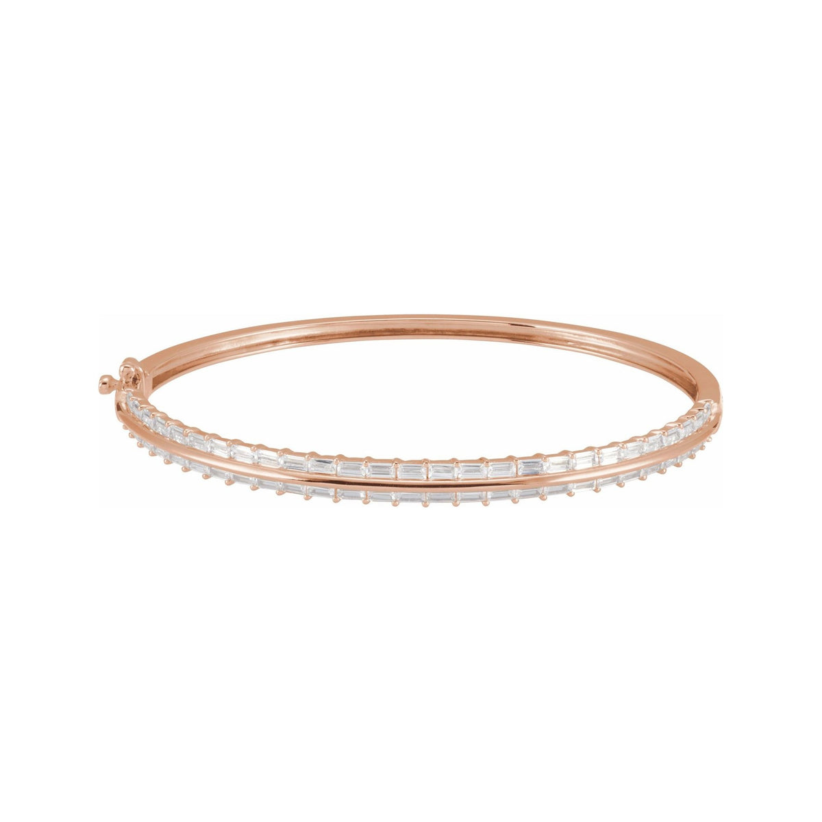 Sapphire Row Lab-Grown Diamond Baguette Bangle Bracelet - 14K Rose Gold