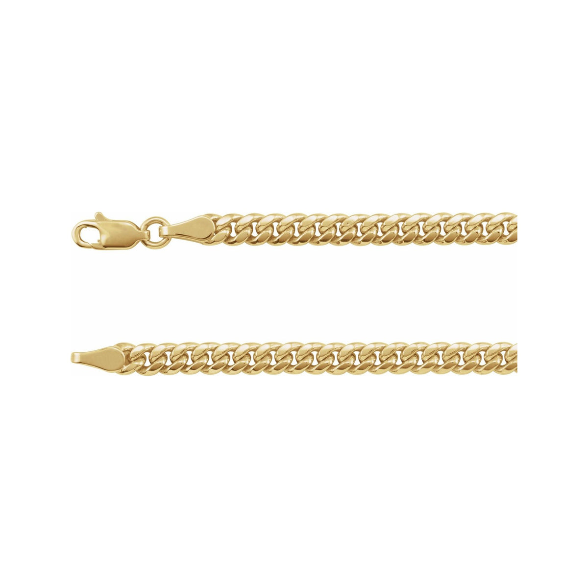 Sapphire Row Gold Hollow Cuban Chain Bracelet - Default Title (view 2)