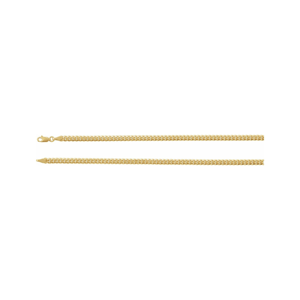 Sapphire Row Gold Hollow Cuban Chain Bracelet - Default Title (view 3)