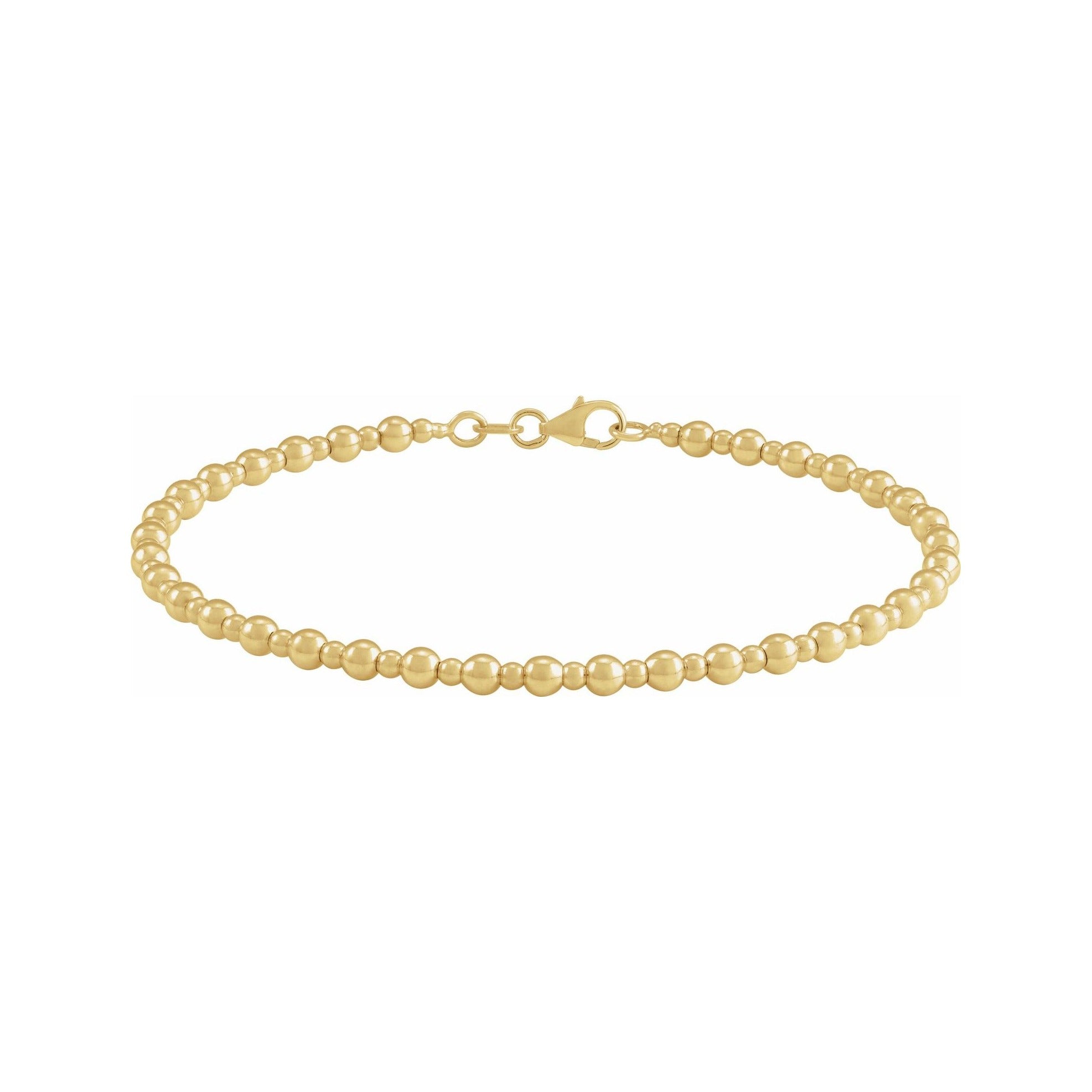 Sapphire Row Gold Bead Bracelet - Default Title