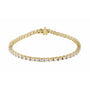 Sapphire Row Lab-Grown Diamond Emerald-Cut Four-Prong Tennis Bracelet - 14K Yellow Gold, 7"
